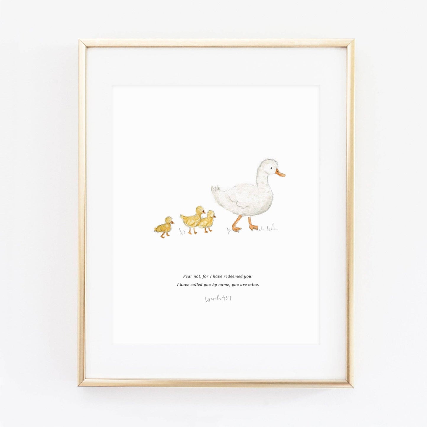 Isaiah 43:1 mama + baby ducks scripture print