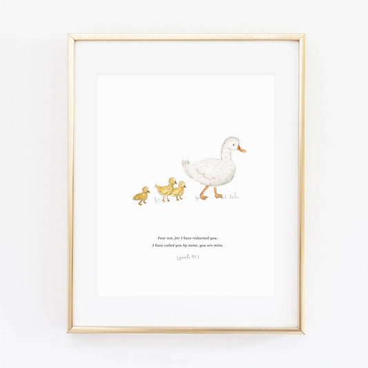 Isaiah 43:1 mama + baby ducks scripture print