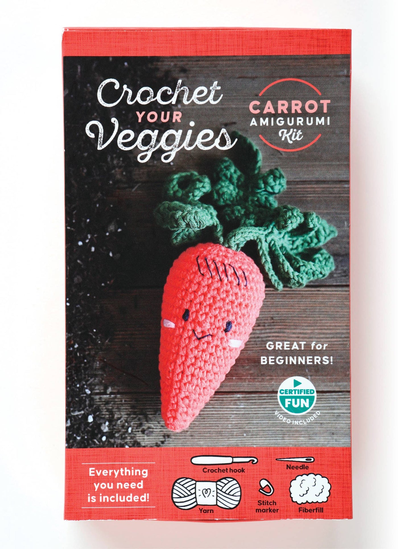 Crochet Your Veggies Amigurumi Kit Carrot - Schiffer Publishing