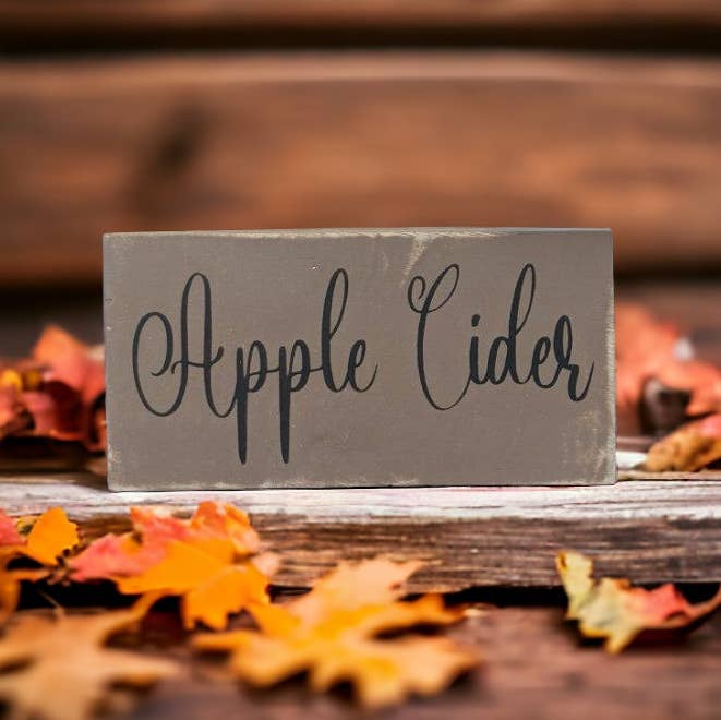 Primitive/Rustic APPLE CIDER Wood Sign - Fall/Autumn Décor: Rust