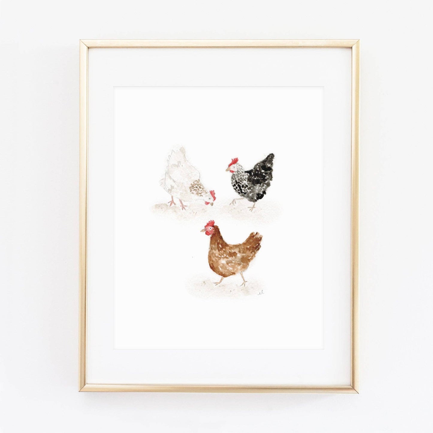 Chickens art print