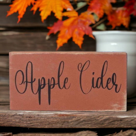 Primitive/Rustic APPLE CIDER Wood Sign - Fall/Autumn Décor: Rust