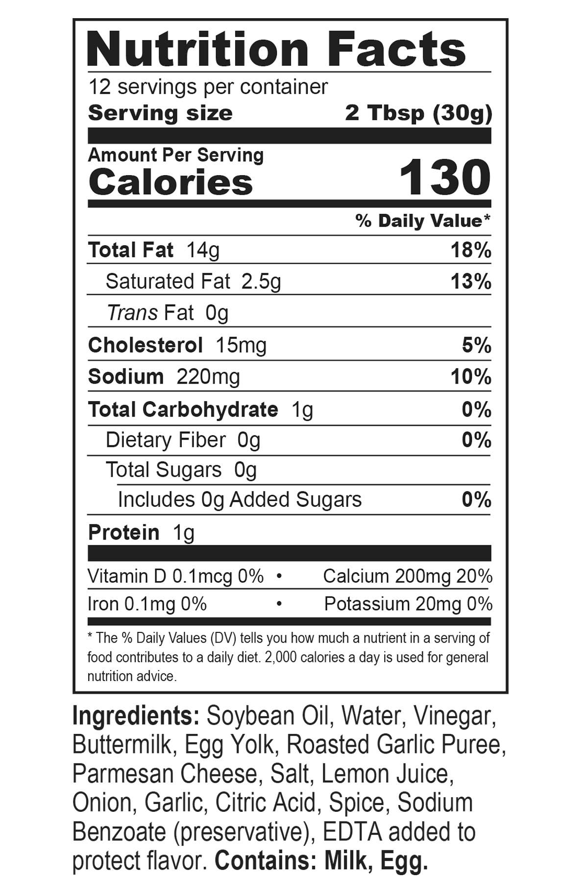 Parmesan Garlic Dressing - 12 fl. oz.