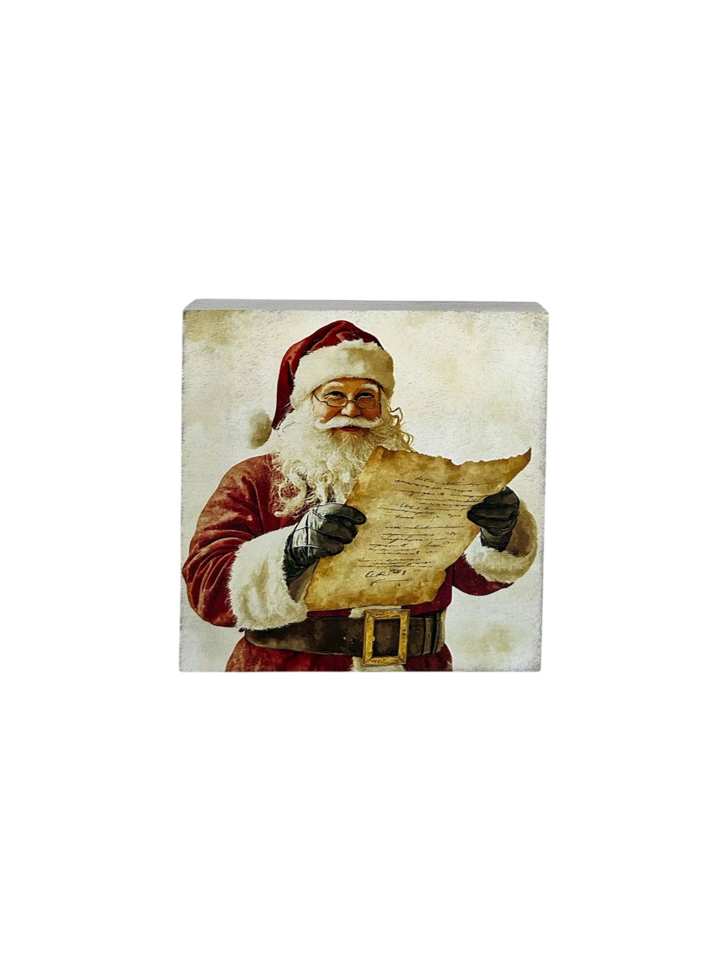 Santa Claus - Rustic Wood Block Sign Christmas Decor 2025- Inkwood Crafters