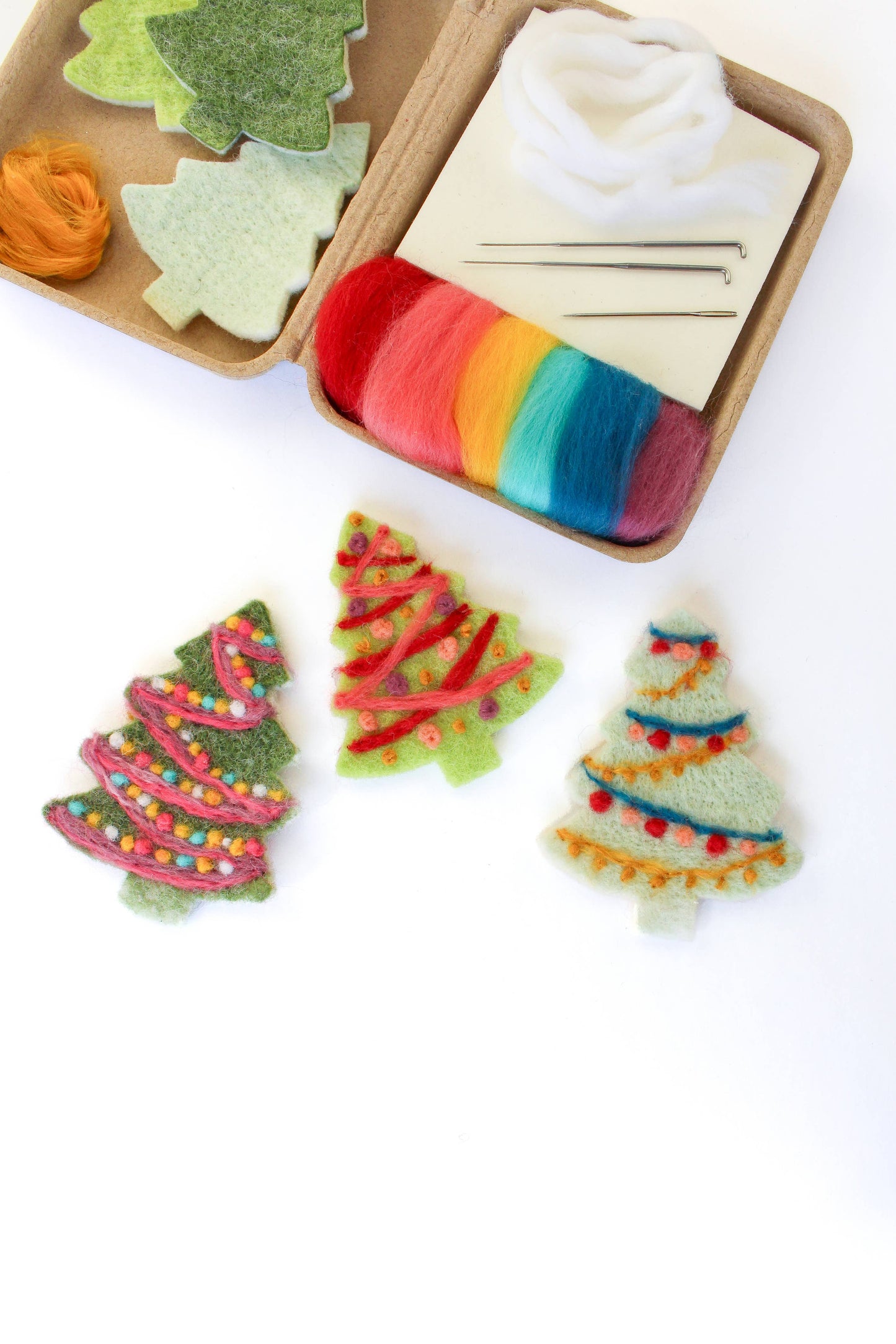 Mini Christmas Tree Felting Craft Kit - Sheep Creek Studio
