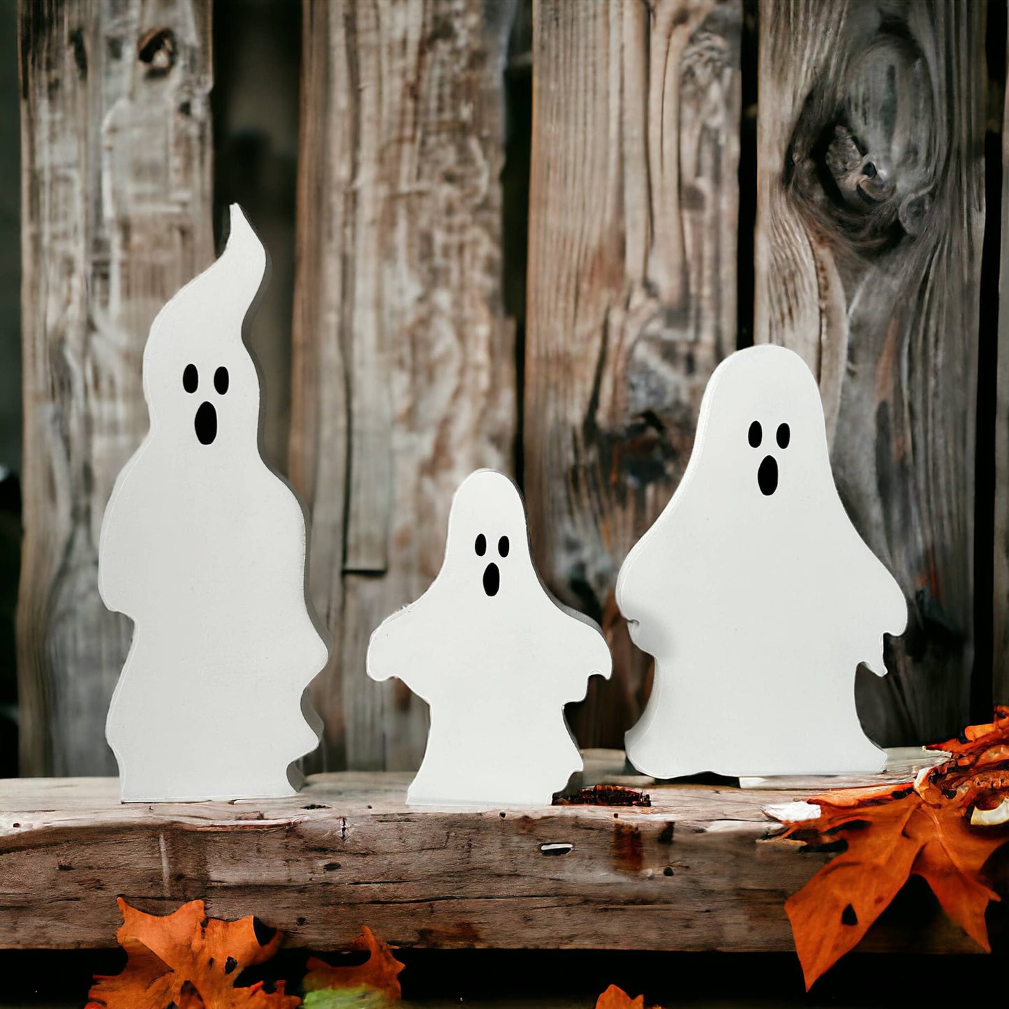 Halloween Wood Ghost Family : Short
