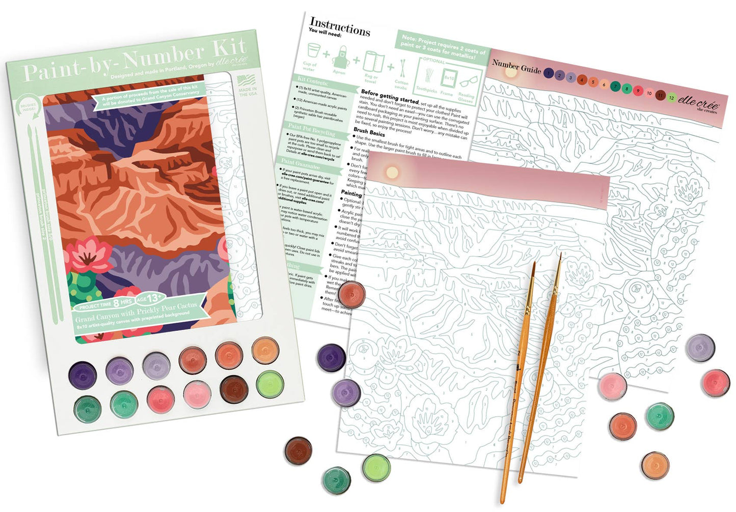 Grand Canyon with Prickly Pear Cactus Paint-by-Number Kit