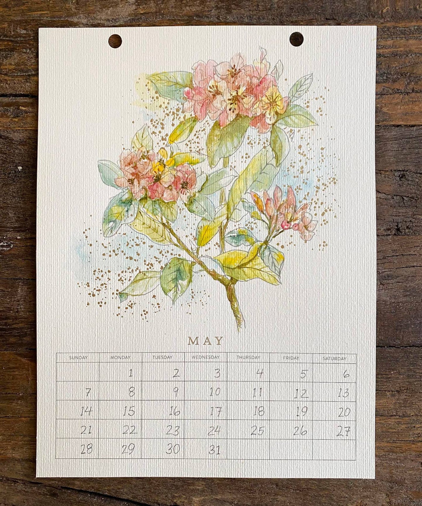 Paint-Your-Own Wall Calendar: Illustrations by Kristy Rice