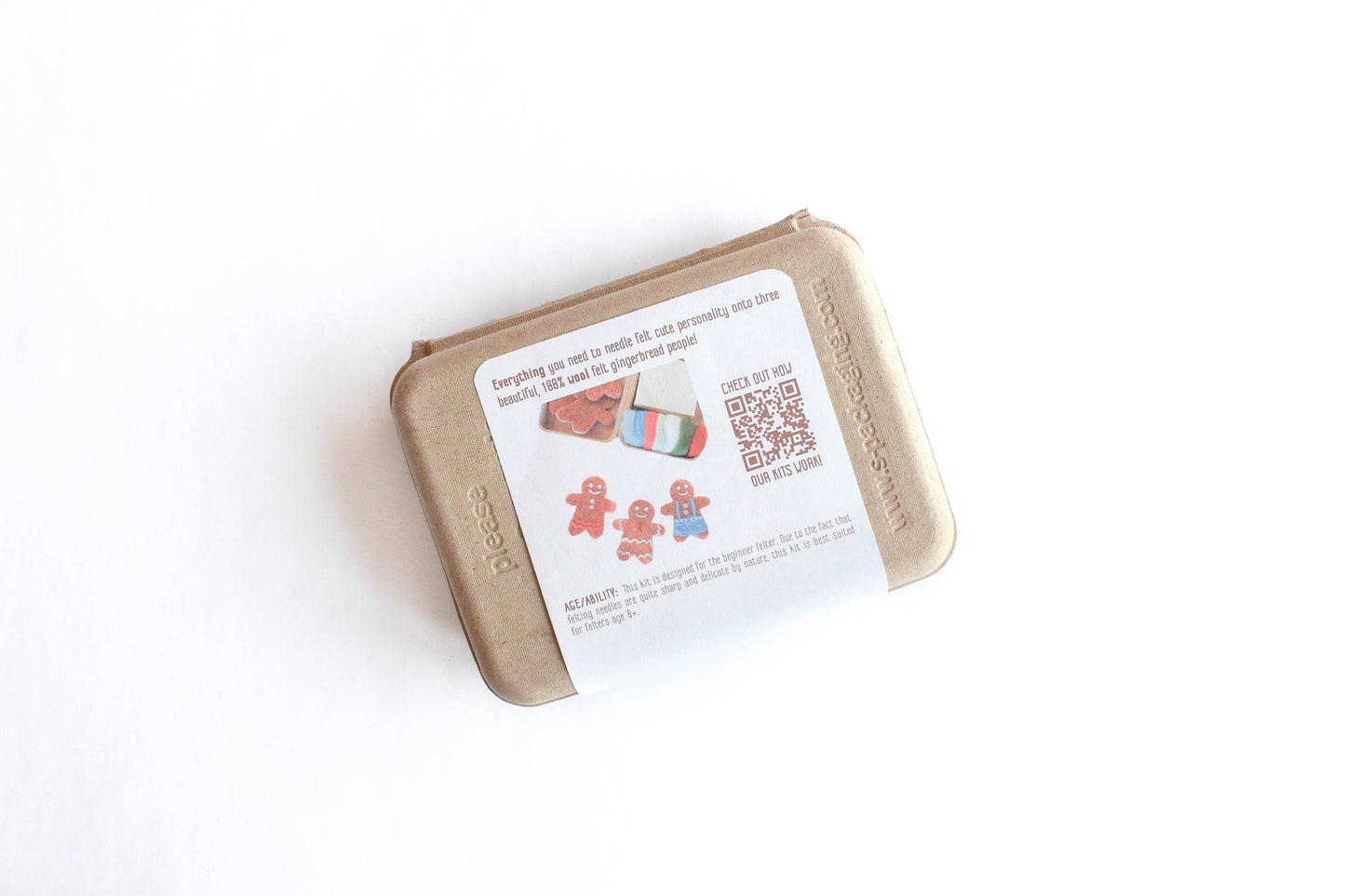 Mini Gingerbread Cookie Felting Craft Kit - Sheep Creek Studio