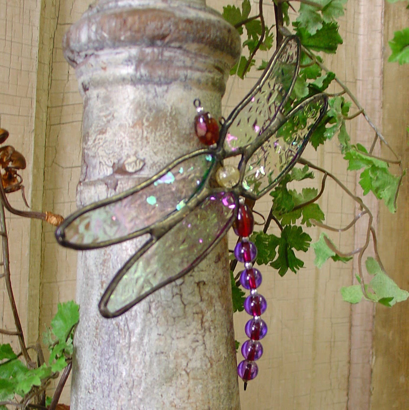 Stained Glass Dragonfly Suncatcher Ornament J Devlin Orn 112