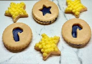 Christmas Blackberry Jam Linzer Cookie and Star Sugar Cookie