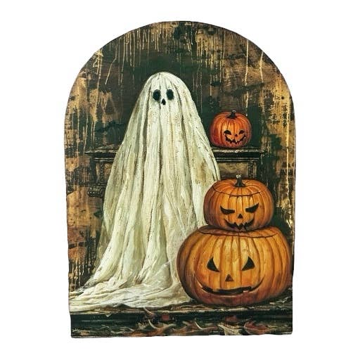Spooky Ghost Wood Arch-Halloween 2025 Fall Decor Sitter