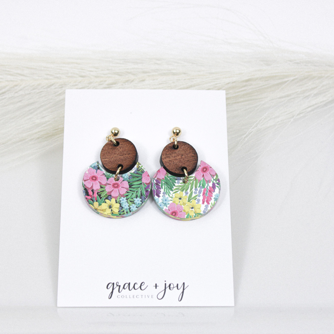 Floral Dangle Earrings, Acrylic Earrings Flower: Spring floral