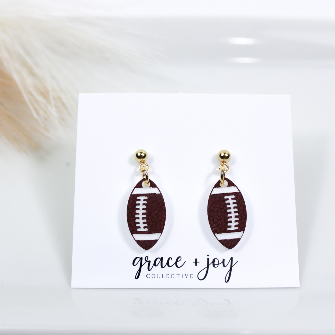 Football Earrings, Acrylic Earrings