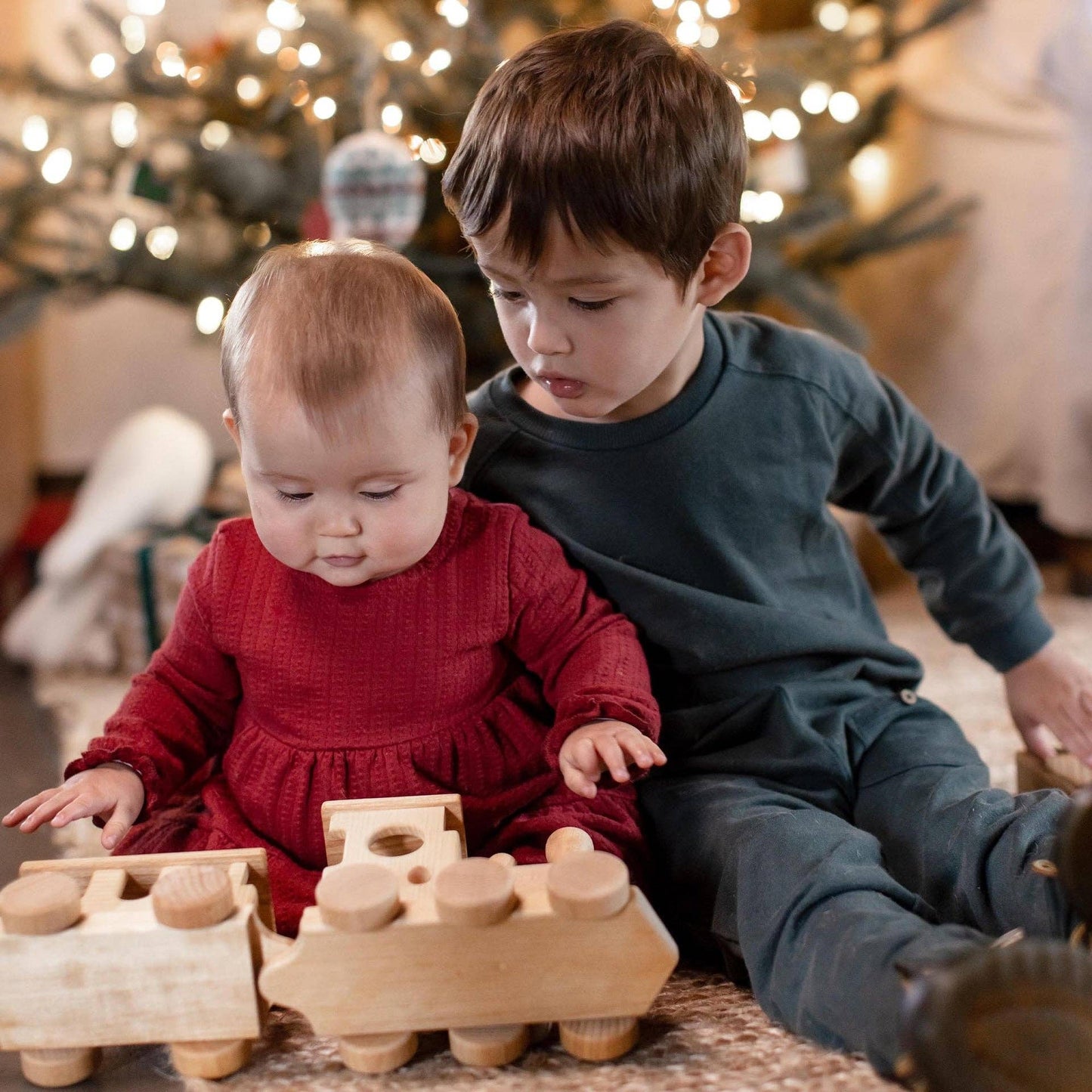 Dotted Rib Organic Cotton Dress - Brick Red
: 18M