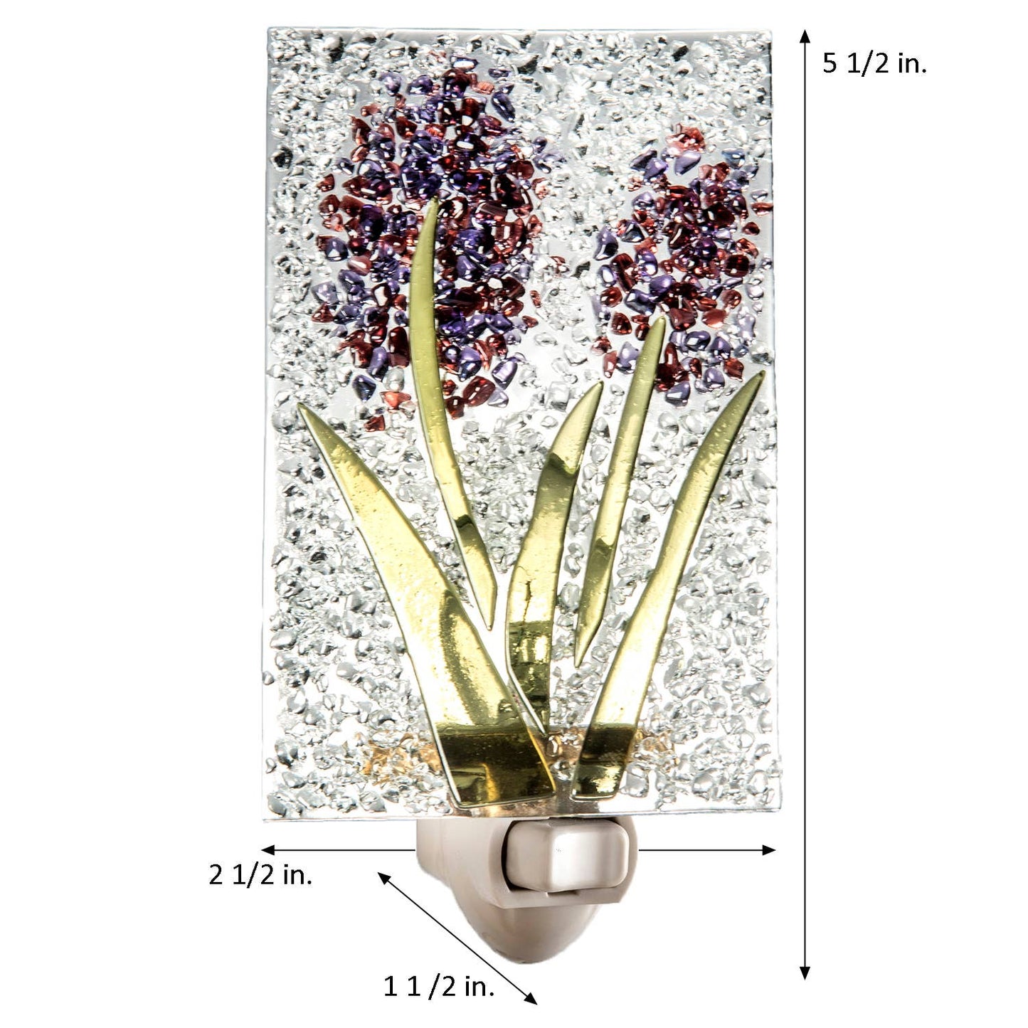 Fused Glass Flower Night Light NTL 209 Series: Purple - J Devlin Glass Art & Bert Anderson Collection