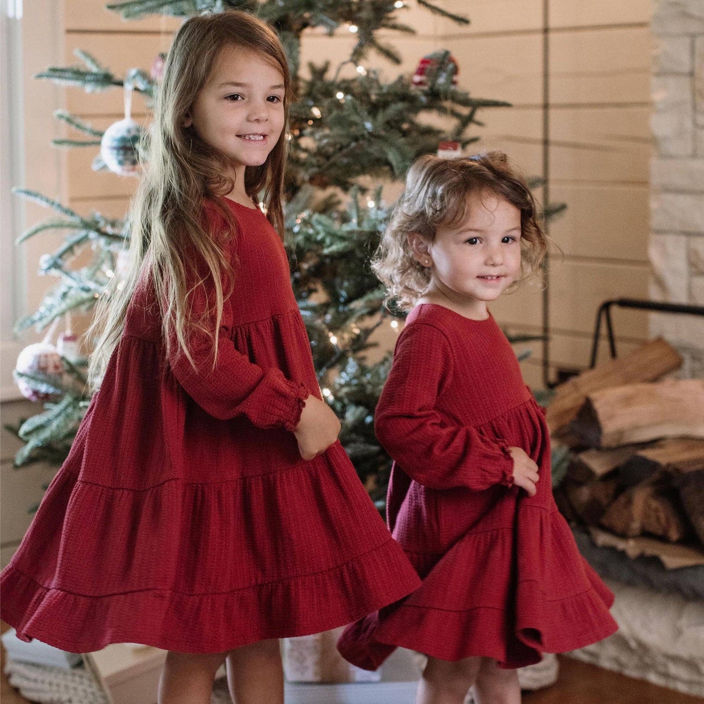 Dotted Rib Organic Cotton Dress - Brick Red
: 18M