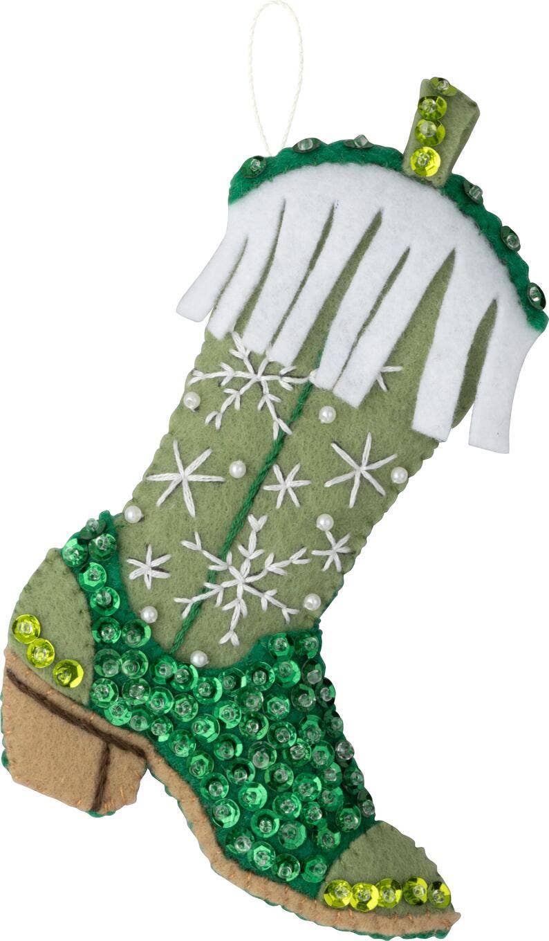 Bucilla Boots & Bling Felt Ornament Kit Set of 4