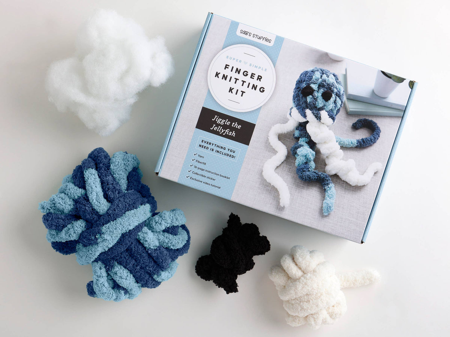 Super Simple Finger Knitting Kit Jiggle the Jellyfish - Schiffer Publishing