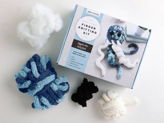 Super Simple Finger Knitting Kit Jiggle the Jellyfish - Schiffer Publishing