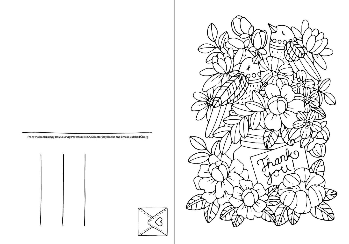 Happy Day Coloring Postcards - Schiffer Publishing