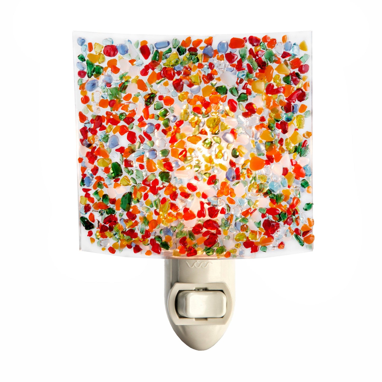 Ntl 230 Bright Colored Fused Glass Night Light - J Devlin Glass Art & Bert Anderson Collection