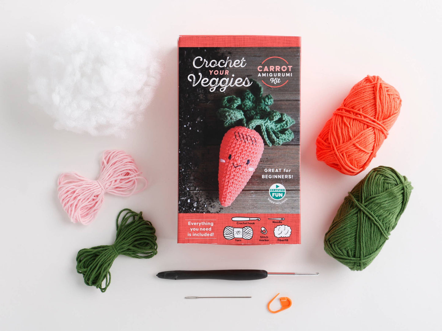 Crochet Your Veggies Amigurumi Kit Carrot - Schiffer Publishing