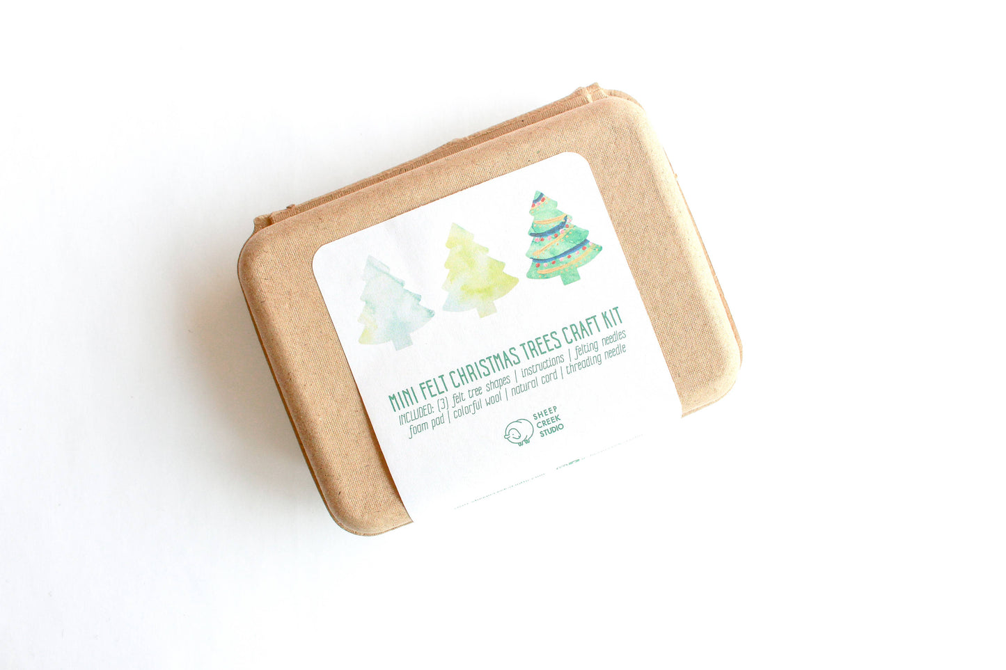Mini Christmas Tree Felting Craft Kit - Sheep Creek Studio
