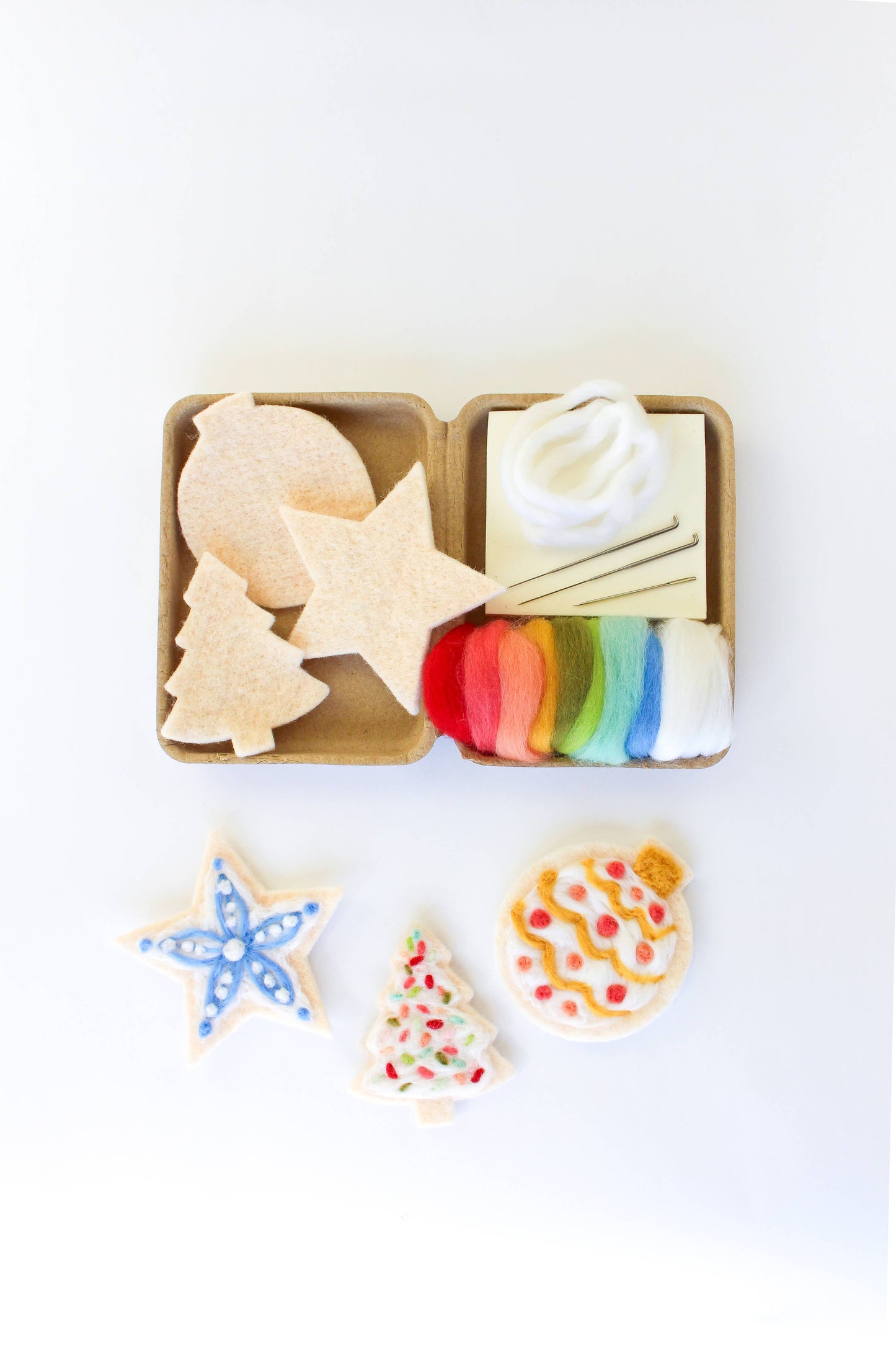 Mini Sugar Cookie Felting Craft Kit - Sheep Creek Studio