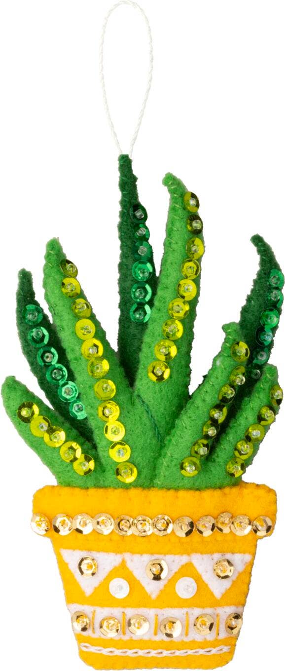 Bucilla Holiday Houseplants Felt Ornament Kit set of 6