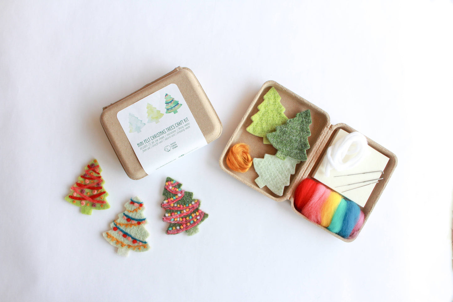 Mini Christmas Tree Felting Craft Kit - Sheep Creek Studio