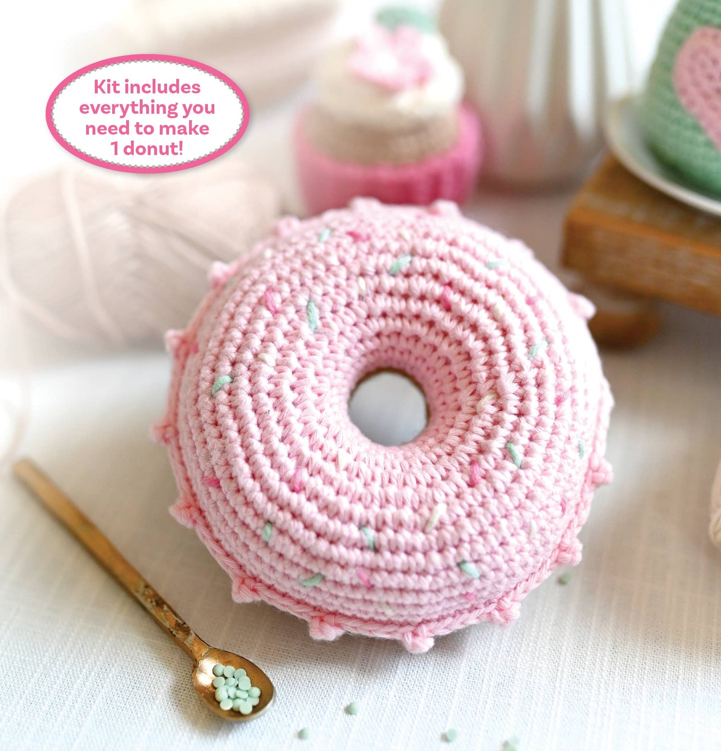 Crochet Café Amigurumi Kit Donut - Schiffer Publishing