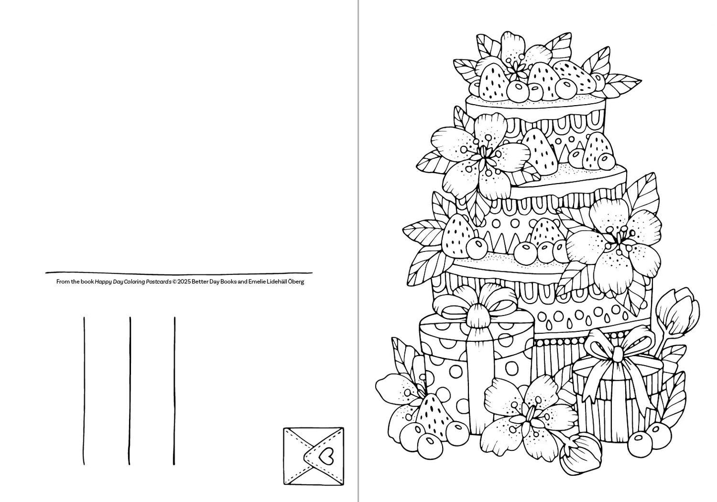 Happy Day Coloring Postcards - Schiffer Publishing
