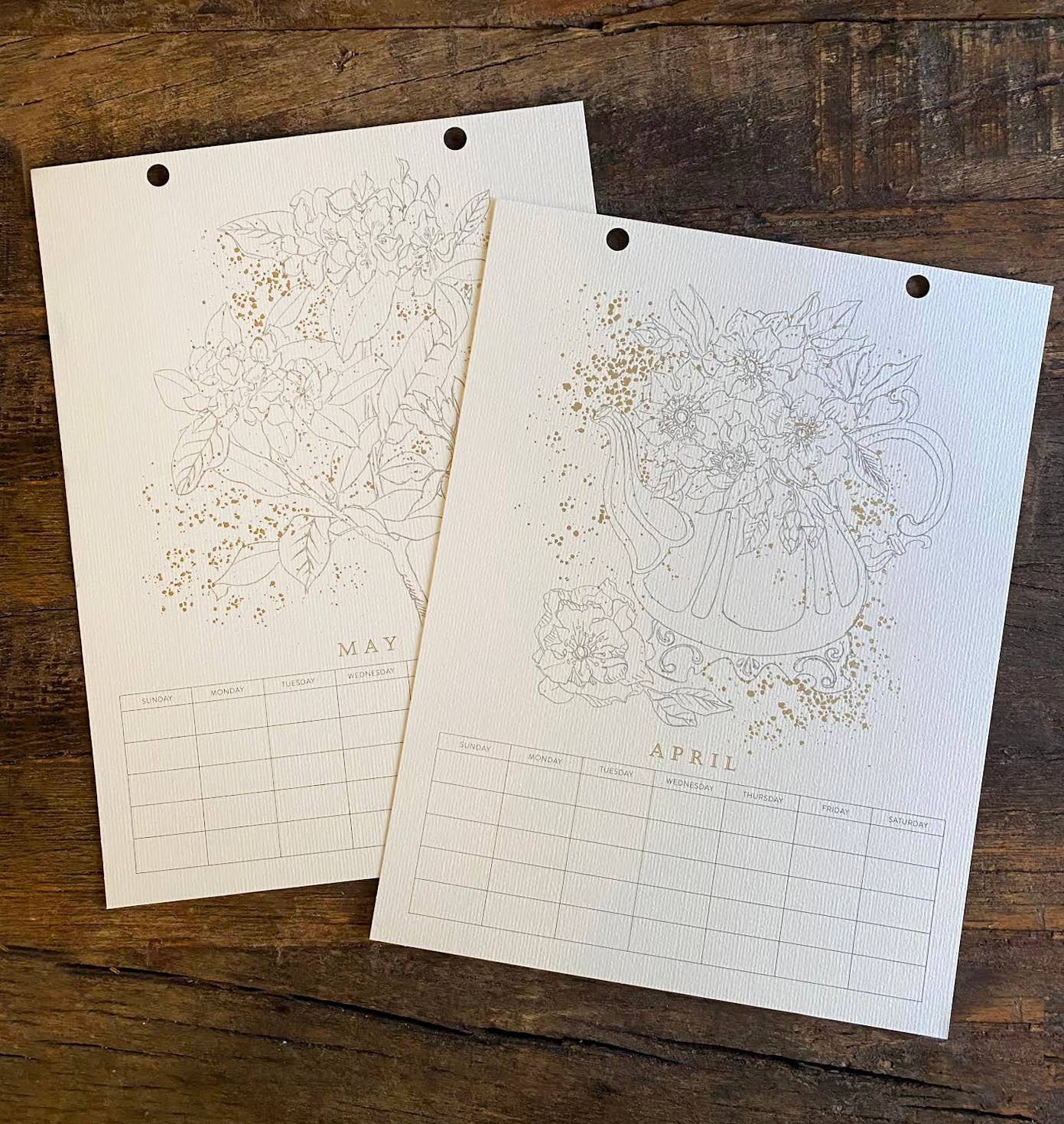 Paint-Your-Own Wall Calendar: Illustrations by Kristy Rice