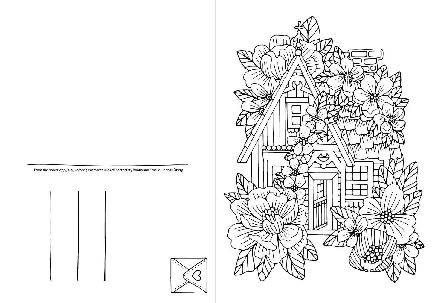 Happy Day Coloring Postcards - Schiffer Publishing