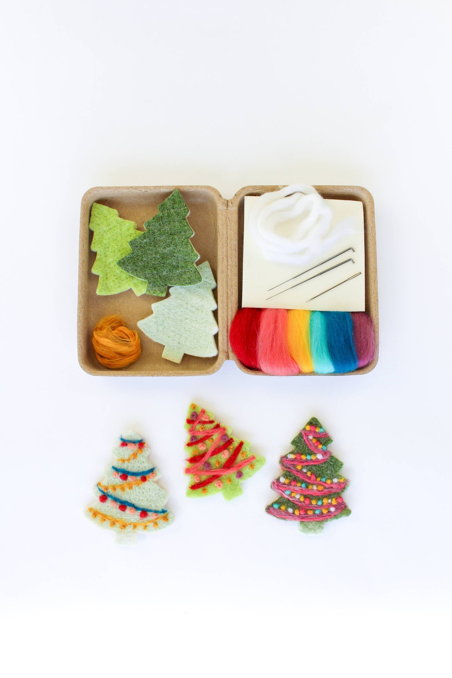 Mini Christmas Tree Felting Craft Kit - Sheep Creek Studio