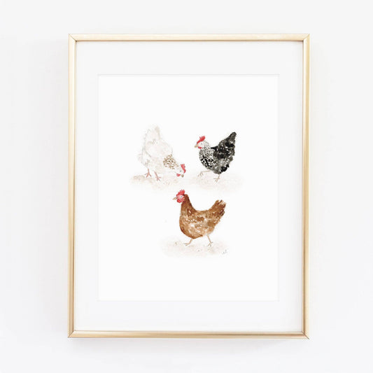 Chickens art print