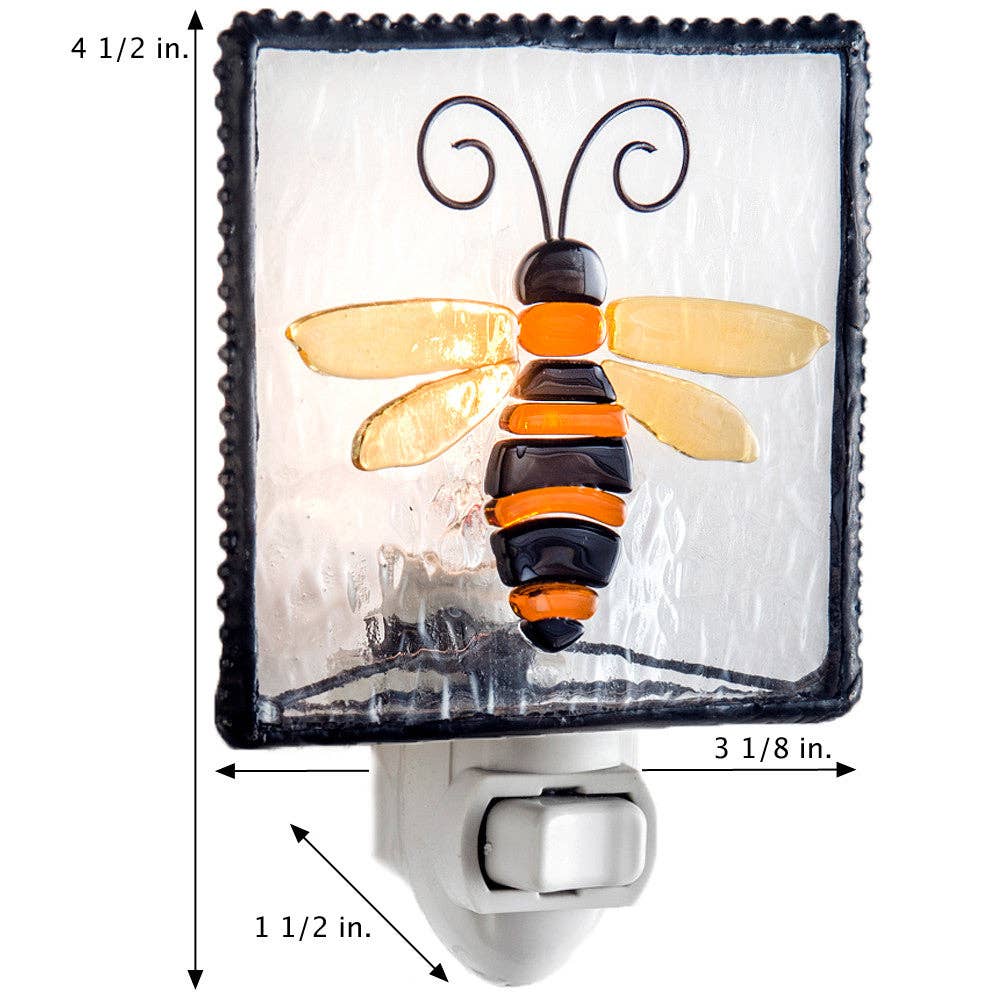 Ntl 182 Bee Night Light - J Devlin Glass Art & Bert Anderson Collection