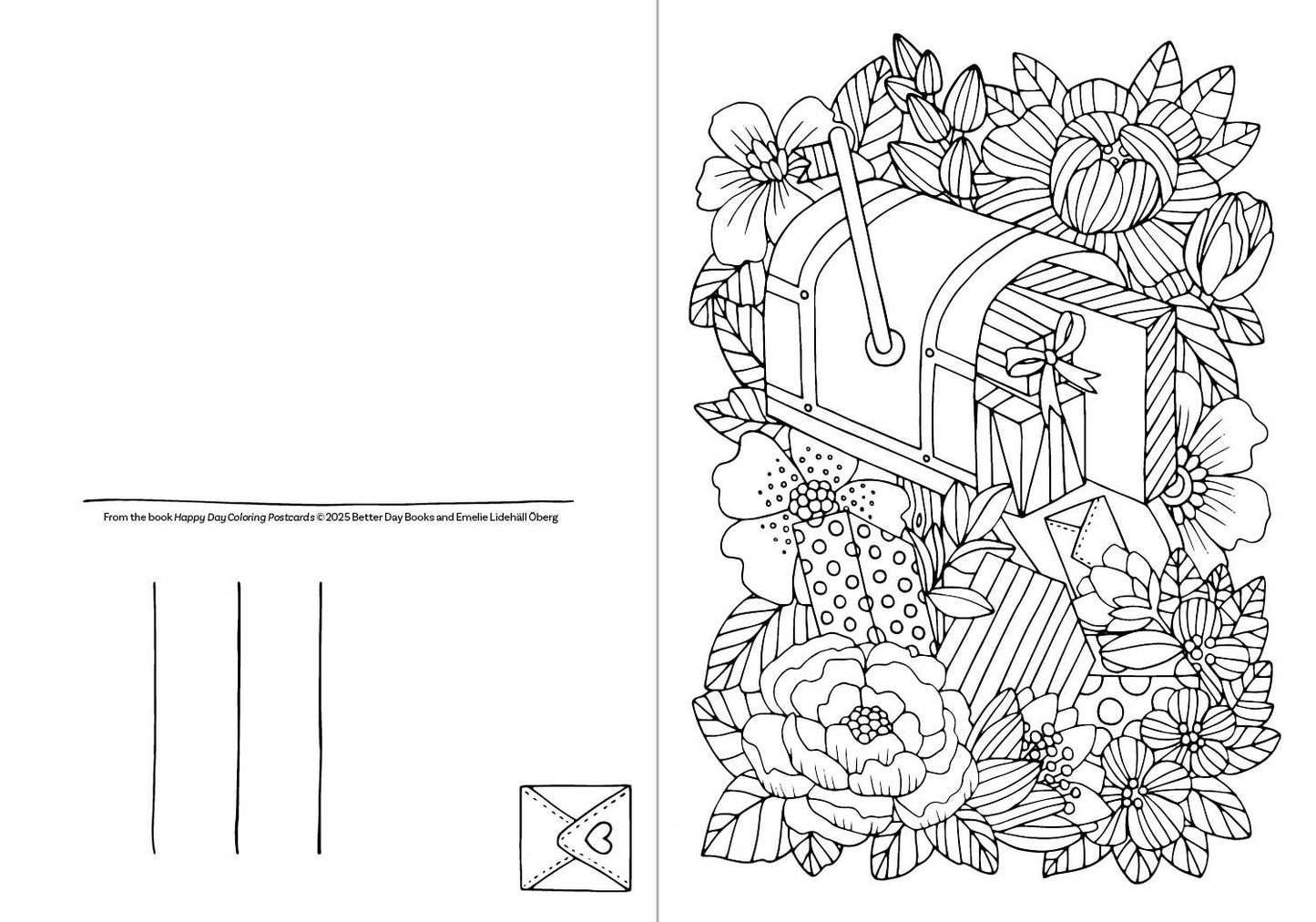 Happy Day Coloring Postcards - Schiffer Publishing