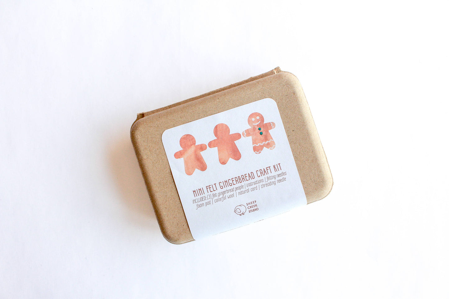 Mini Gingerbread Cookie Felting Craft Kit - Sheep Creek Studio