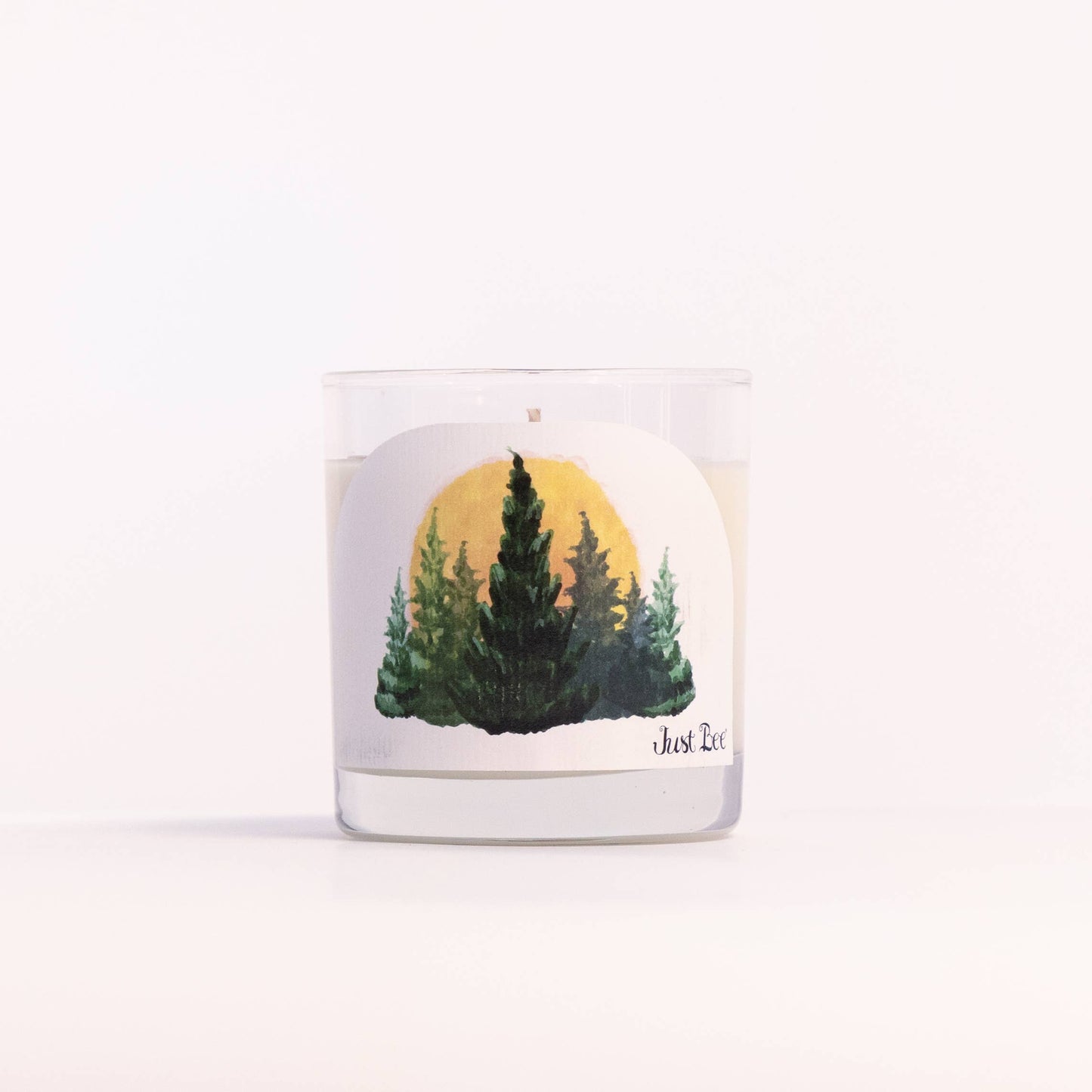 Hinoki Sanctuary - Medium Glass - Just Bee Candle: Medium Glass (up to 40 hrs of clean burning)
