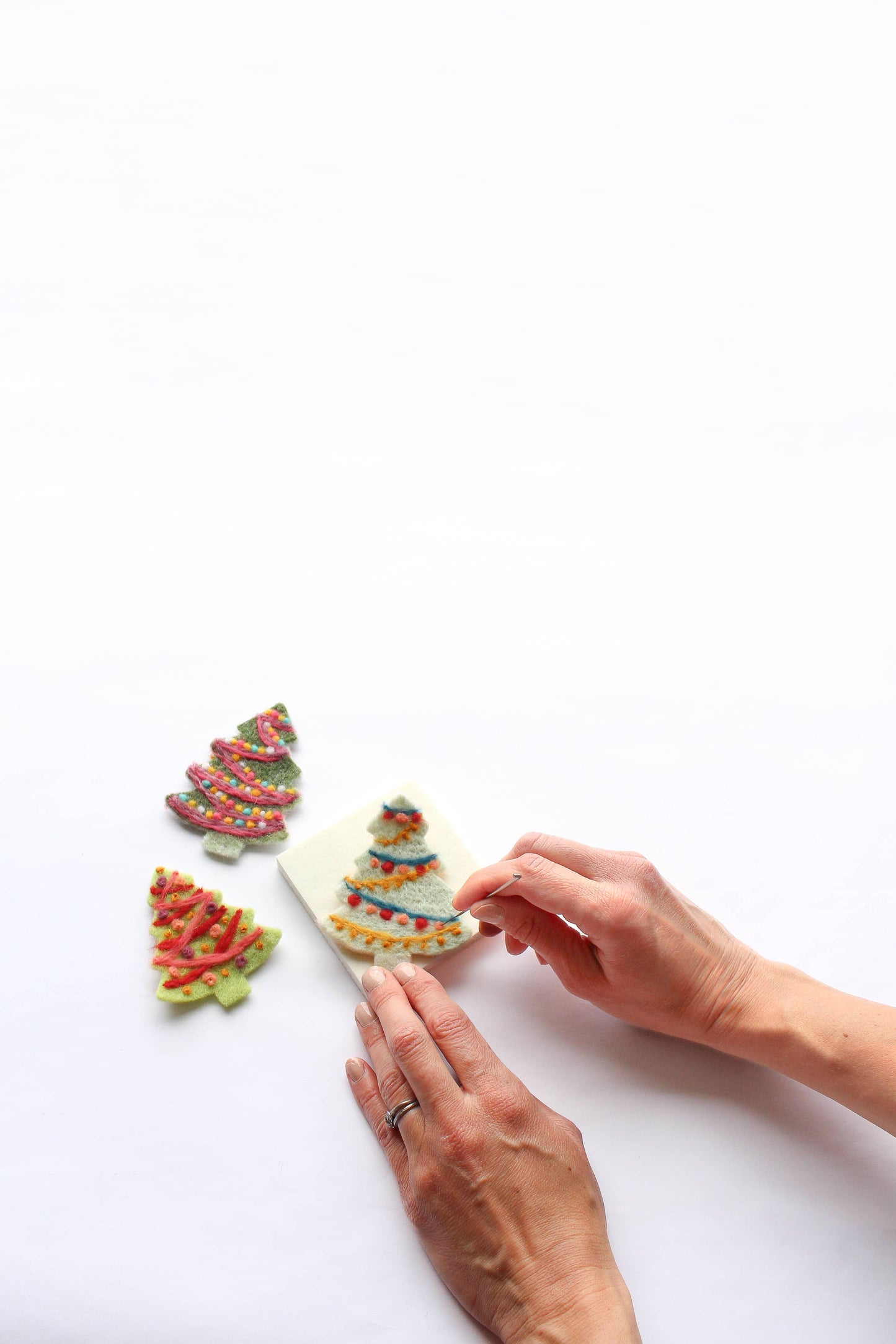 Mini Christmas Tree Felting Craft Kit - Sheep Creek Studio