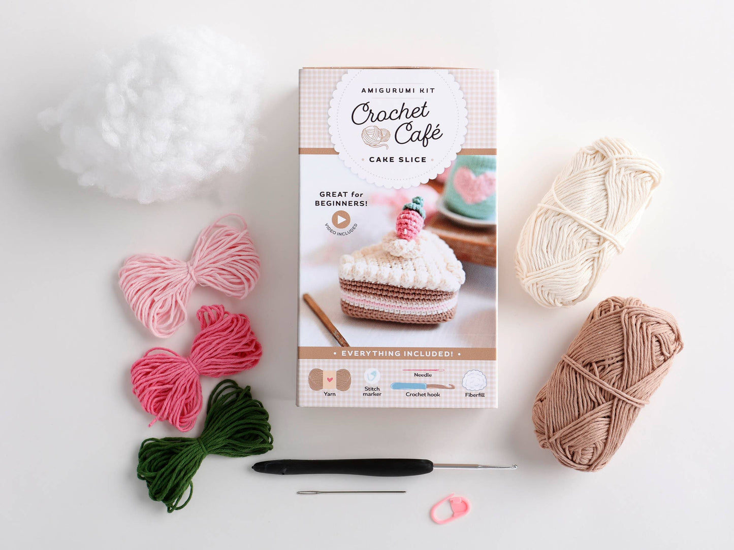 Crochet Café Amigurumi Kit Cake Slice - Schiffer Publishing