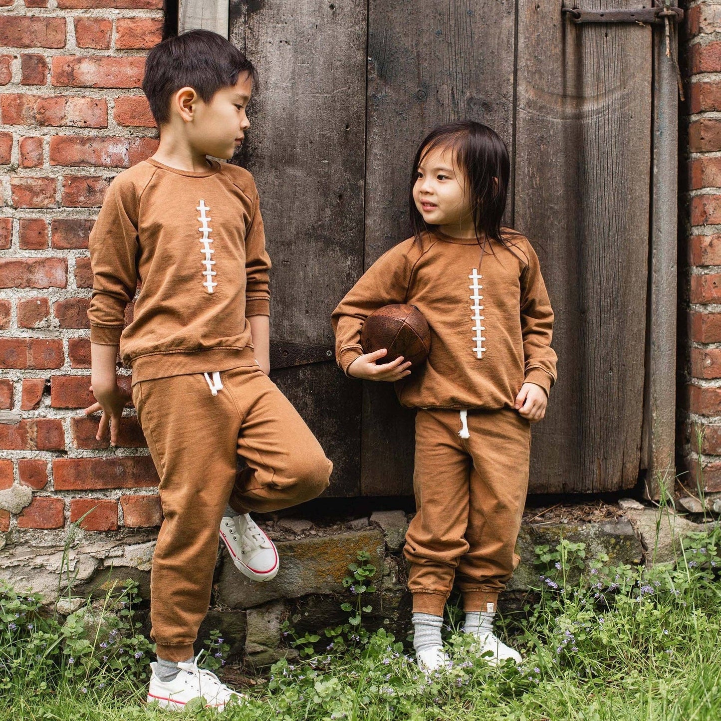 Acid Wash Football Infant Sweatshirt Set
: Hunter / Newborn