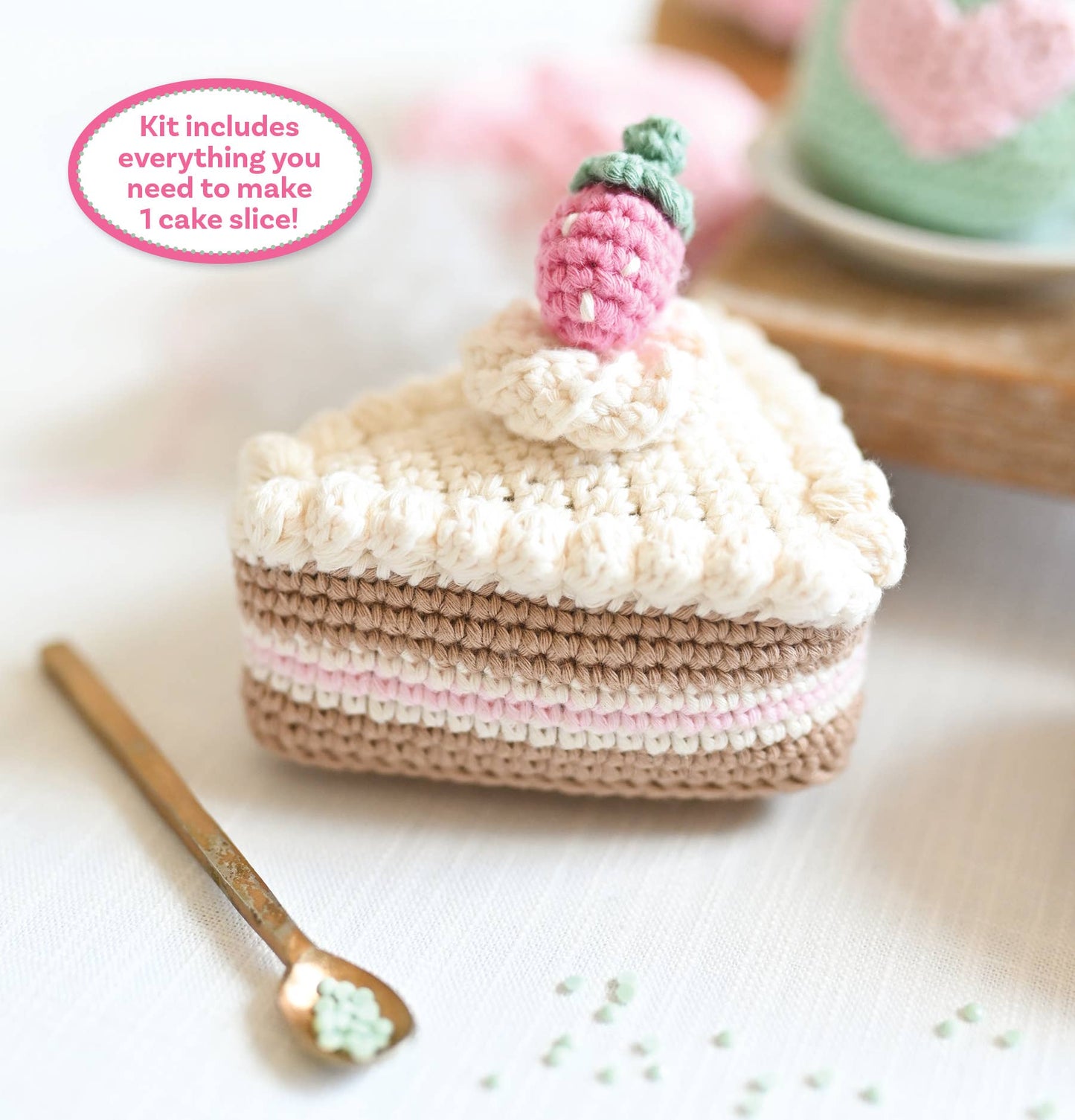 Crochet Café Amigurumi Kit Cake Slice - Schiffer Publishing