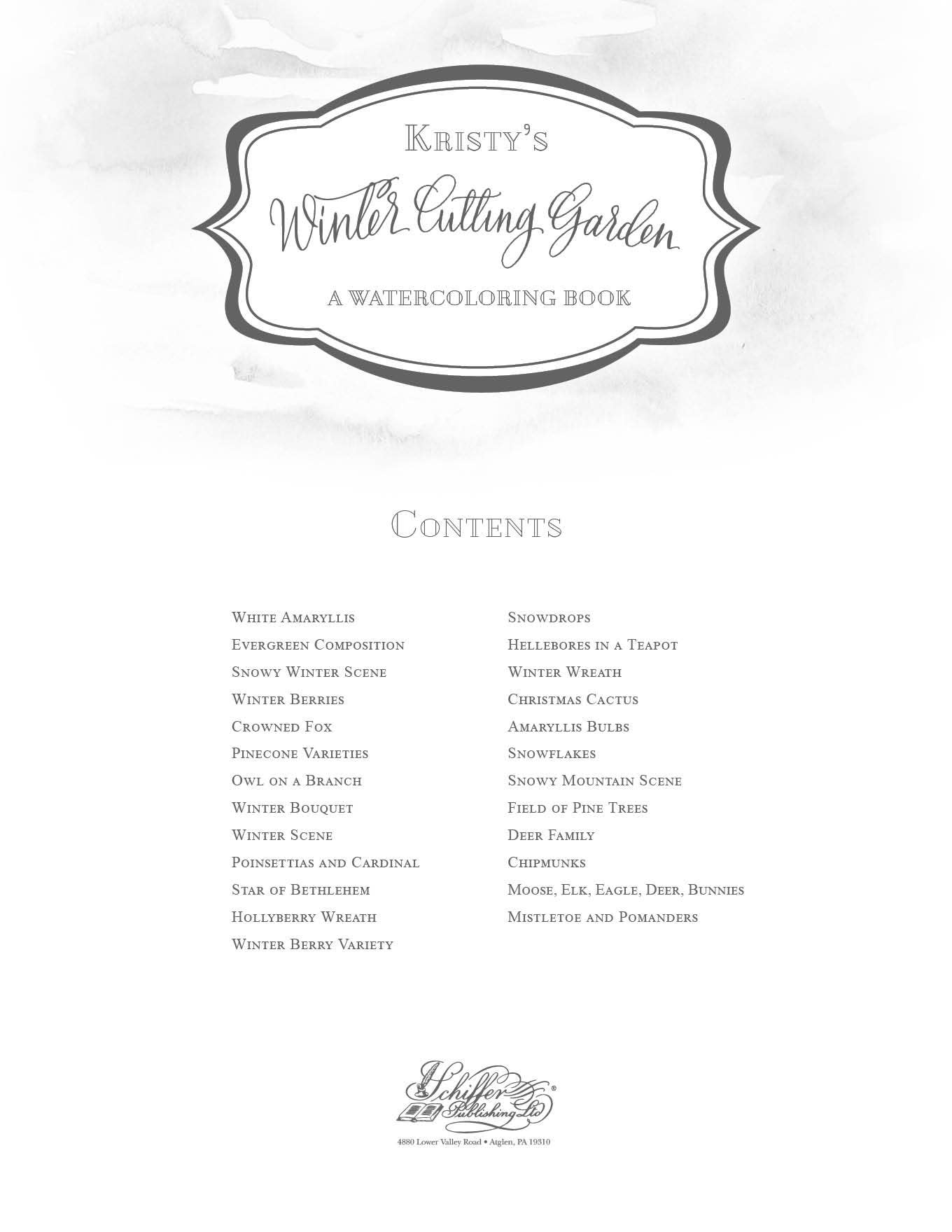 Kristy's Winter Cutting Garden: A Watercoloring Book