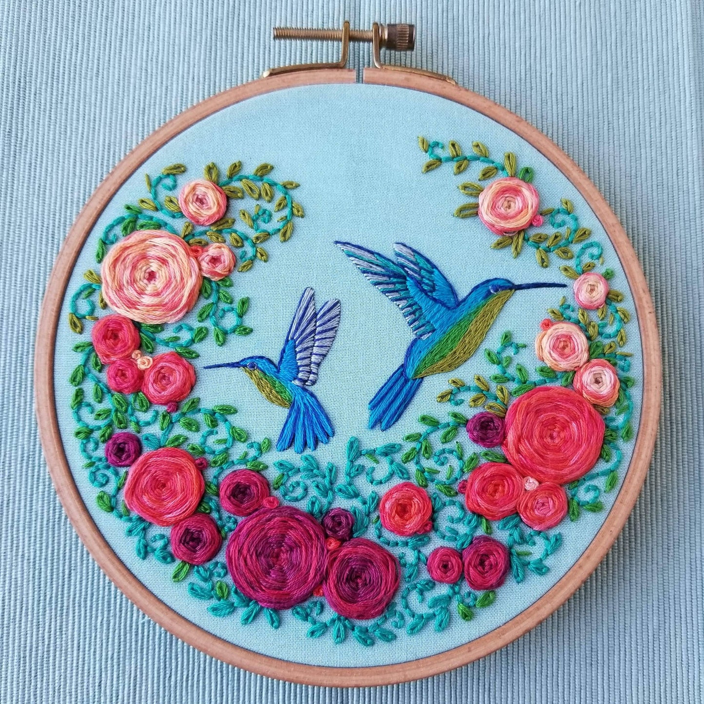 Summer Hummingbird Embroidery Kit - Jessica Long Embroidery