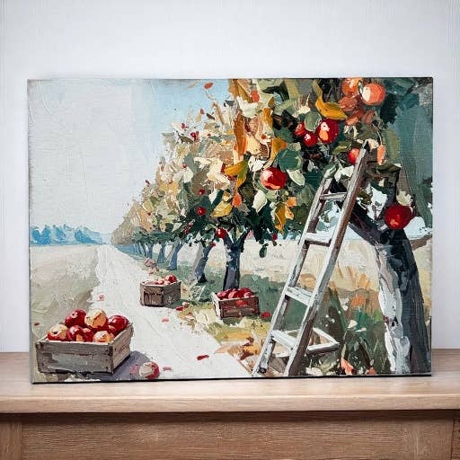 Apple Orchard Painting -Autumn/Fall Decor Rustic Wood Sign