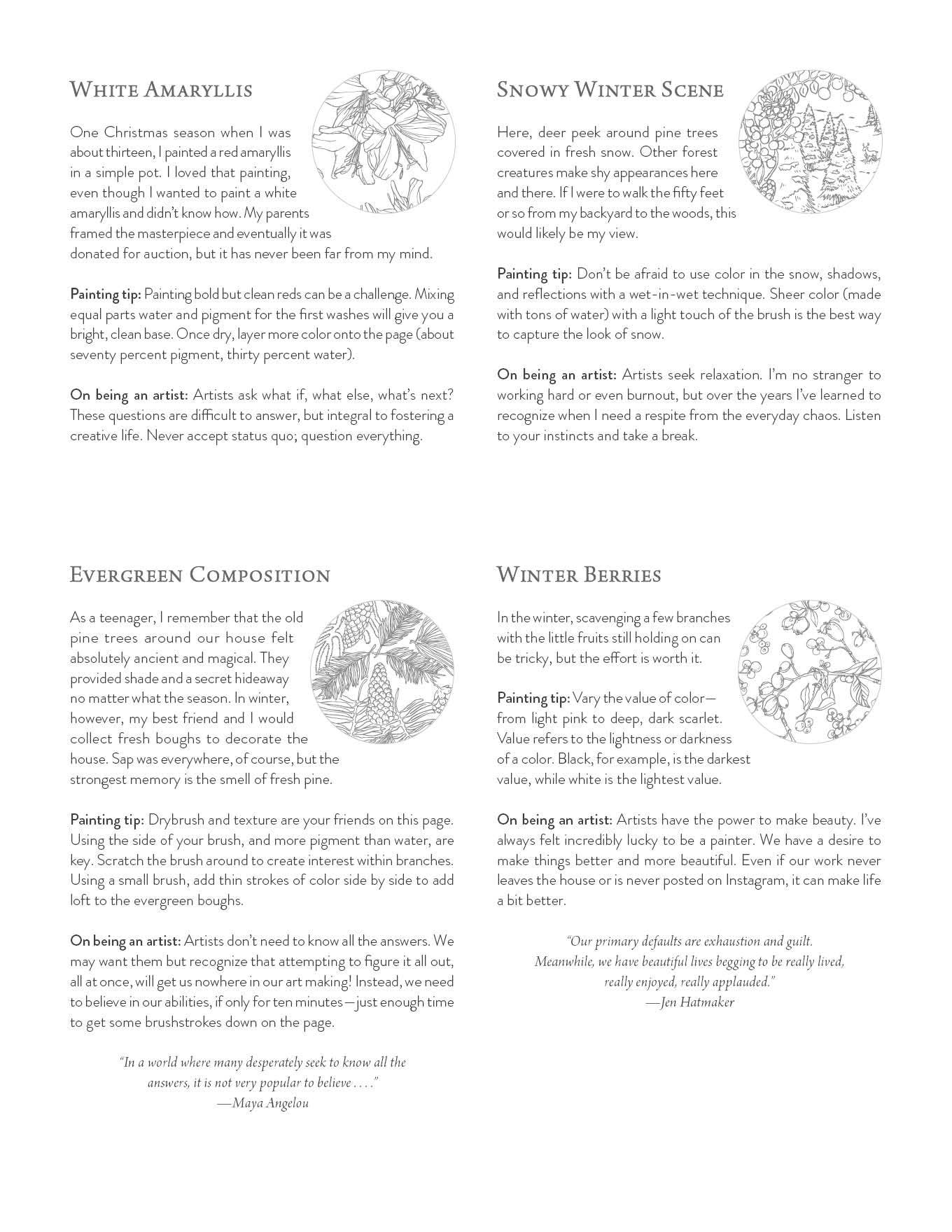 Kristy's Winter Cutting Garden: A Watercoloring Book