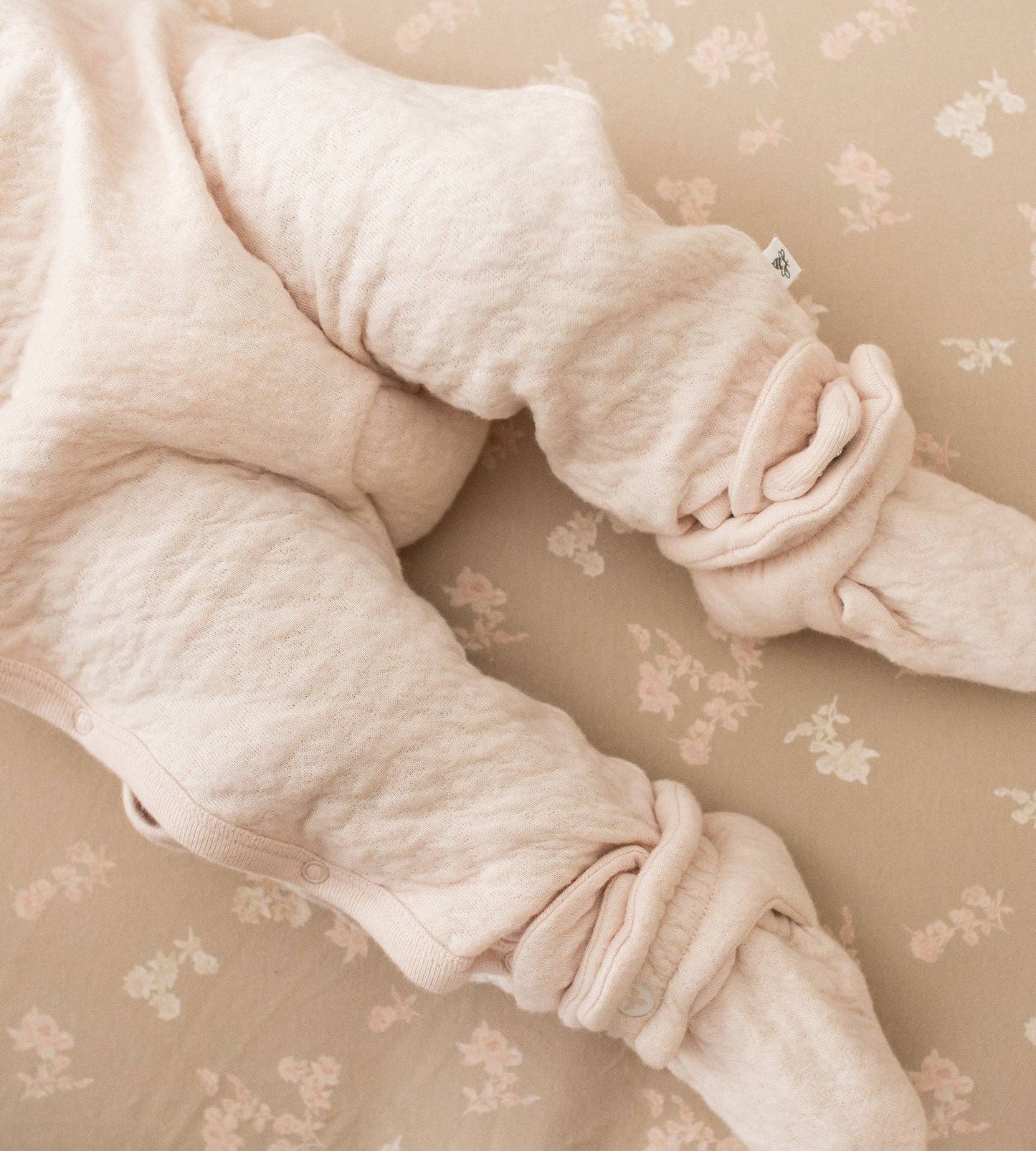 Organic Cotton Quilted Bee Wrap-Front Baby Jumpsuit - Ranunculus
: Ranunculus / 18 Months
